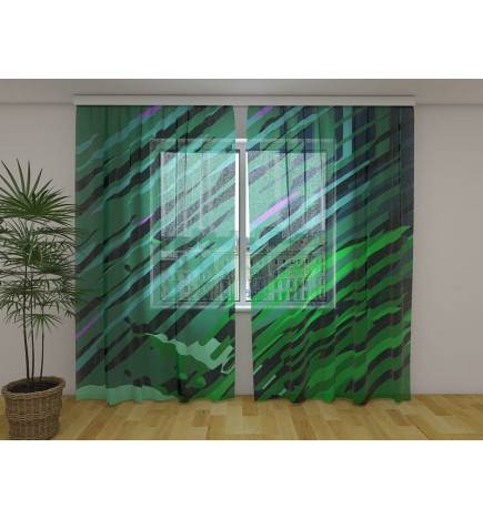 Maßgeschneiderter Vorhang – umlaufend und grün