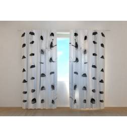 Custom curtain - white with black spots