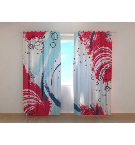 Zavesa po meri - abstraktna in rdeča