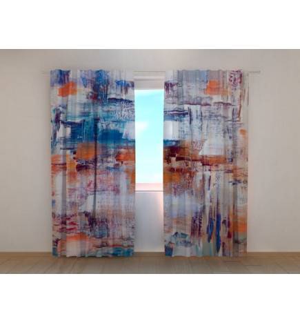 1,00 € Gordijn op maat - Abstract Oranje en Blauw