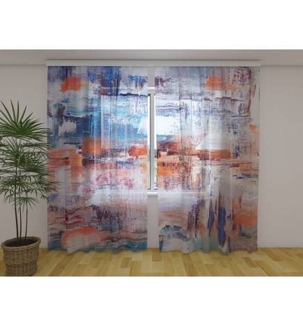 Gordijn op maat - Abstract Oranje en Blauw