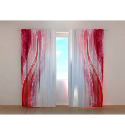 1,00 € Maßgeschneiderter Vorhang – raffiniert – Rot und Rosa