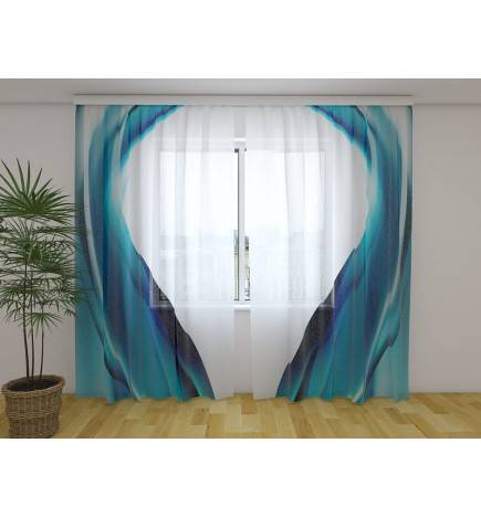 Rideau Sur Mesure - Raffiné - Bleu et Vert