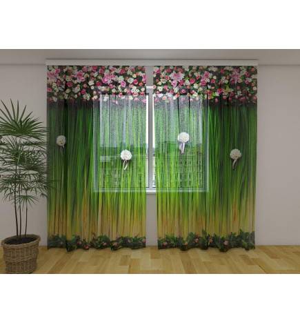 Custom curtain - Spring with pink flowers