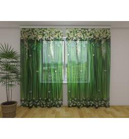Personalized curtain - Spring with white flowers