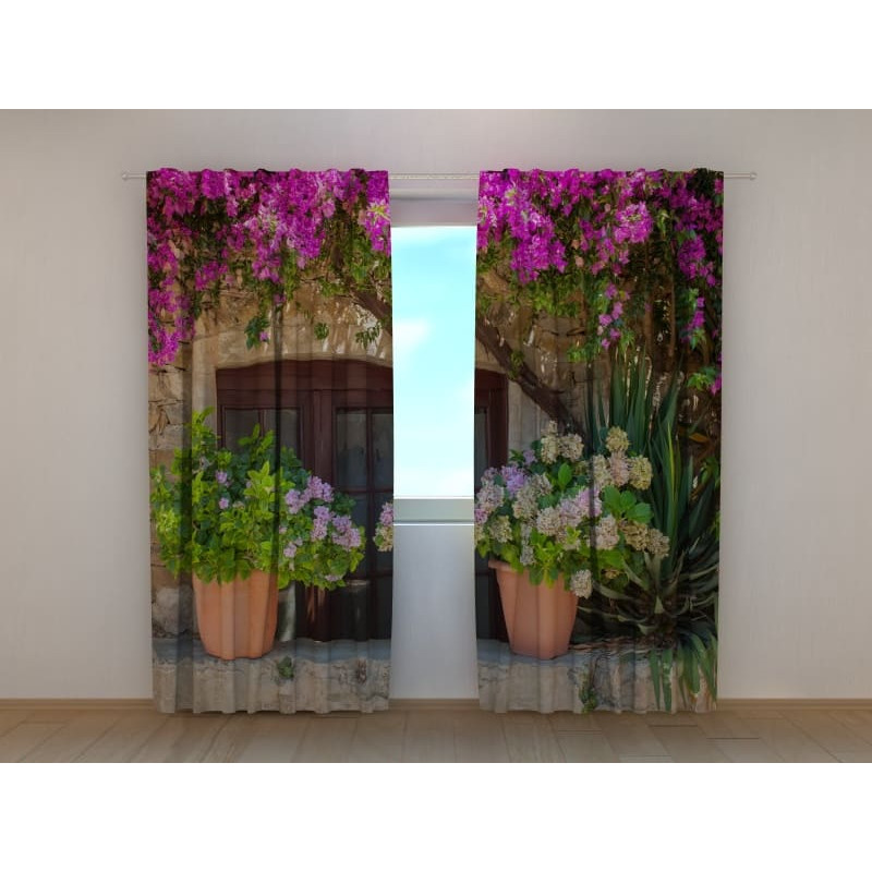 0,00 € Benutzerdefinierter Vorhang - mit Blumen auf dem Fenster