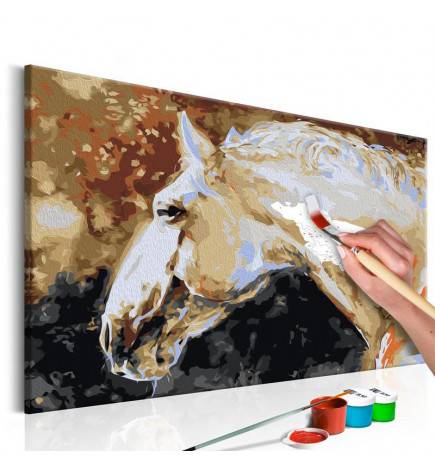 DIY canvas painting - White Horse
