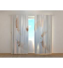 Custom curtain - clear and turquoise