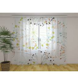Custom curtain - clear with wildflowers
