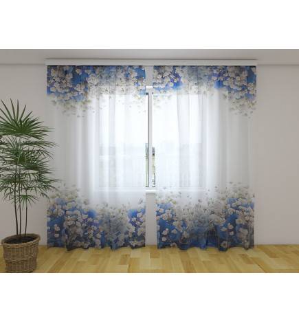 0,00 €Rideau sur mesure - clair à fleurs blanches