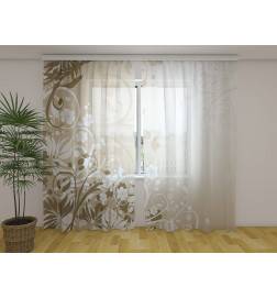 Custom curtain - clear and floral