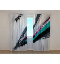 Maßgeschneiderter Vorhang – transparent mit mehrfarbigen Streifen