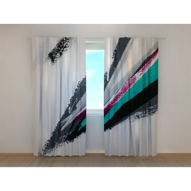 0,00 € Maßgeschneiderter Vorhang – transparent mit mehrfarbigen Streifen