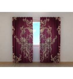 Custom curtain - oriental and burgundy