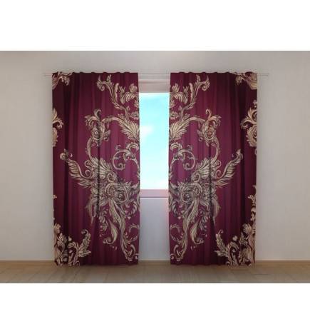 Custom curtain - oriental and burgundy