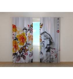 Custom curtain - Oriental and floral