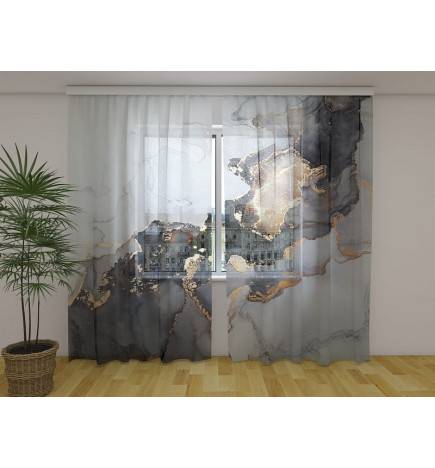 Kohandatud kardin - värvilise marmoriga