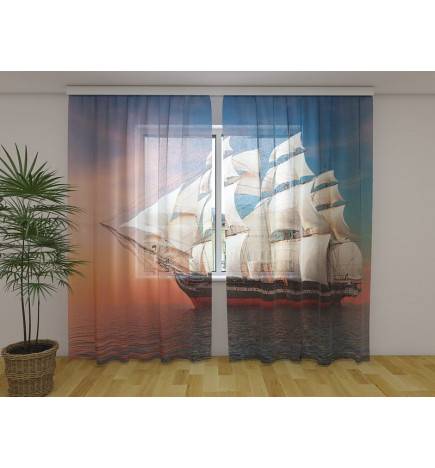 Personalized curtain - sailing ship at sea