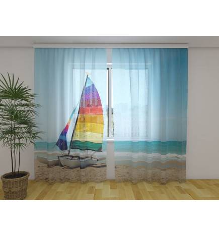 Tenda personalizzata - Barca a vela colorata sulla sabbia
