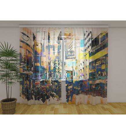 Maßgeschneiderter Vorhang – großstädtische Straßenkunst