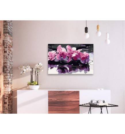 DIY canvas painting - Purple Orchid