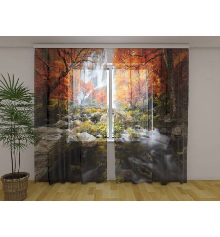Custom curtain - with the waterfall in the fall