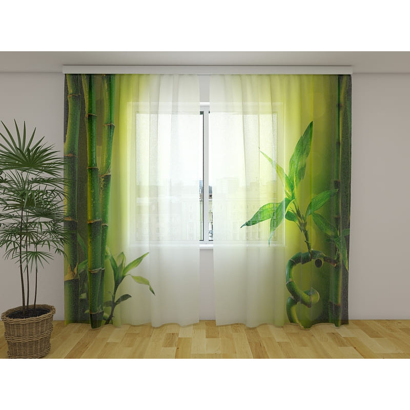 1,00 € Custom curtain - Botany with bamboo