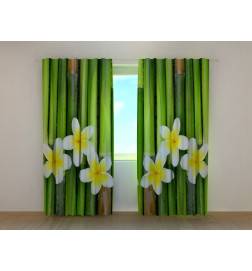 1,00 € Custom curtain - Bamboo and plumeria flowers