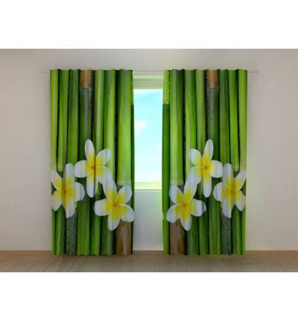 1,00 € Cortina a medida - Flores de bambú y plumeria