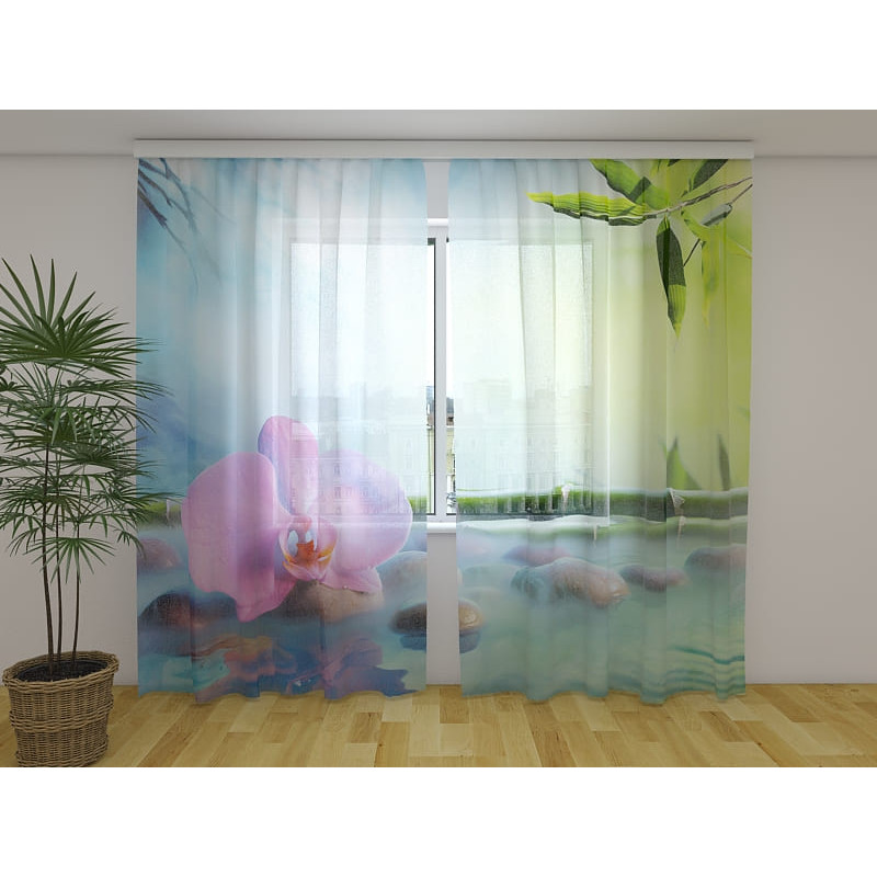 1,00 €Rideau personnalisé - Ruisseau japonais et orchidées