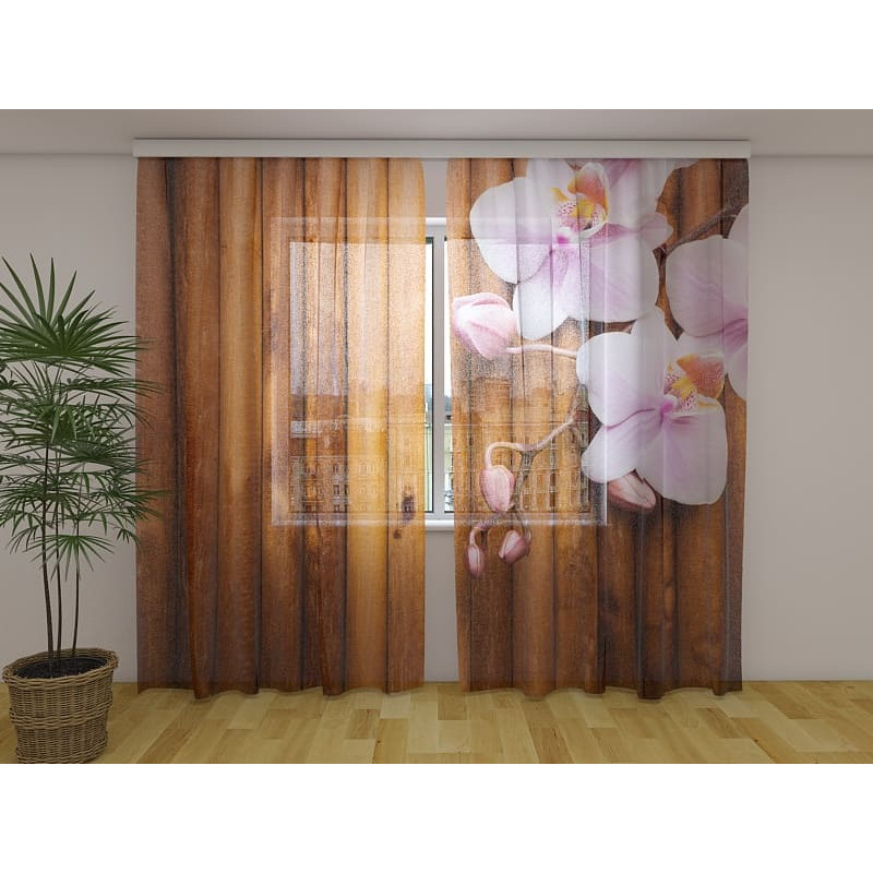1,00 € Gordijn op maat - Bloemen en bamboe