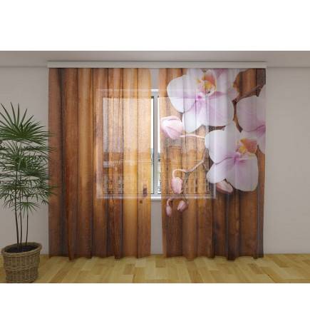 Cortina personalizada - Flores e bambu