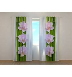 Tenda Personalizada - Bambu com seis orquídeas rosa