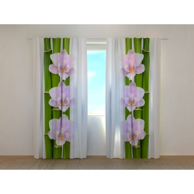 1,00 € Individualizuotos užuolaidos - Bambukas su šešiomis rožinėmis orchidėjomis