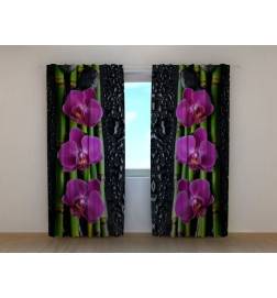 1,00 € Custom curtain - with purple orchids and bamboo