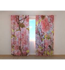 Custom curtain - featuring a sakura tree in bloom