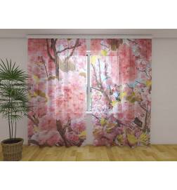 Cortina personalizada - apresentando uma árvore sakura em flor