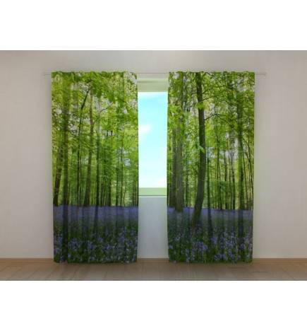 Custom Curtain - Lavender Flowers in the Woods