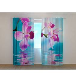 1,00 € Custom curtain - Flowers on the blue lake - ARREDALACASA
