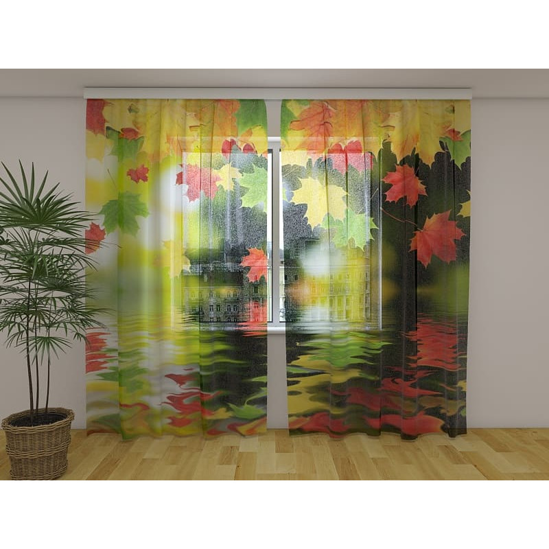 1,00 € Zavesa po meri - Floral on the lake