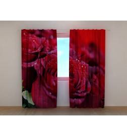1,00 € Custom Curtain - With lots of red roses and dew