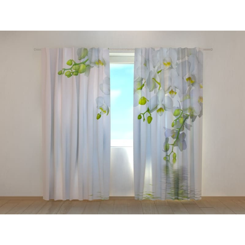 1,00 € Custom curtain - With the white flowers on the lake