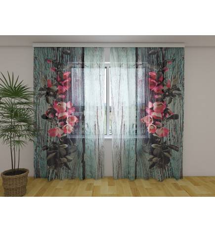 Custom curtain - With flowers on the wood