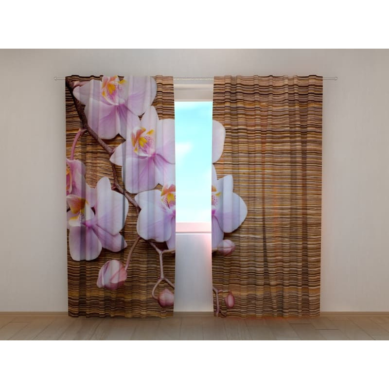 1,00 € Personalized curtain - Orchids on wood - ARREDALACASA