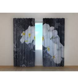 1,00 € Custom curtain - With white orchids on the wall