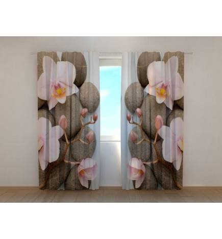 Personalisierter Vorhang - Steine und Orchideen - ARREDALACASA