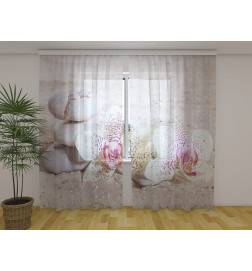 Tenda personalizzata - Orchidee e pietre sulla sabbia