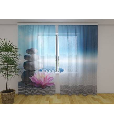 Tenda personalizzata - Gigli e pietre sulla sabbia