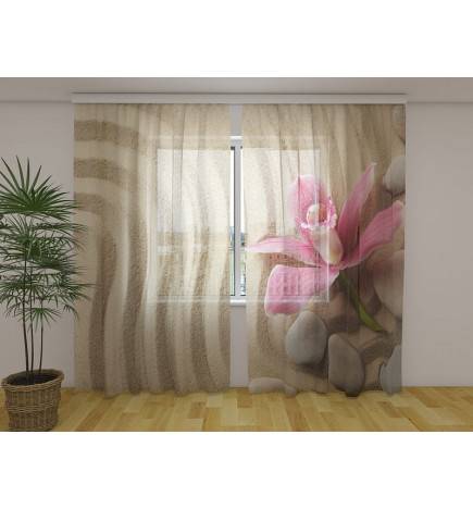 Individualizuota palapinė - Orchidėjos ir akmenys ant auksinio smėlio