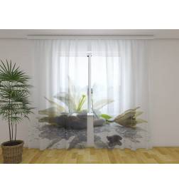 Cortina Personalizada - Piedras y Lirios Blancos